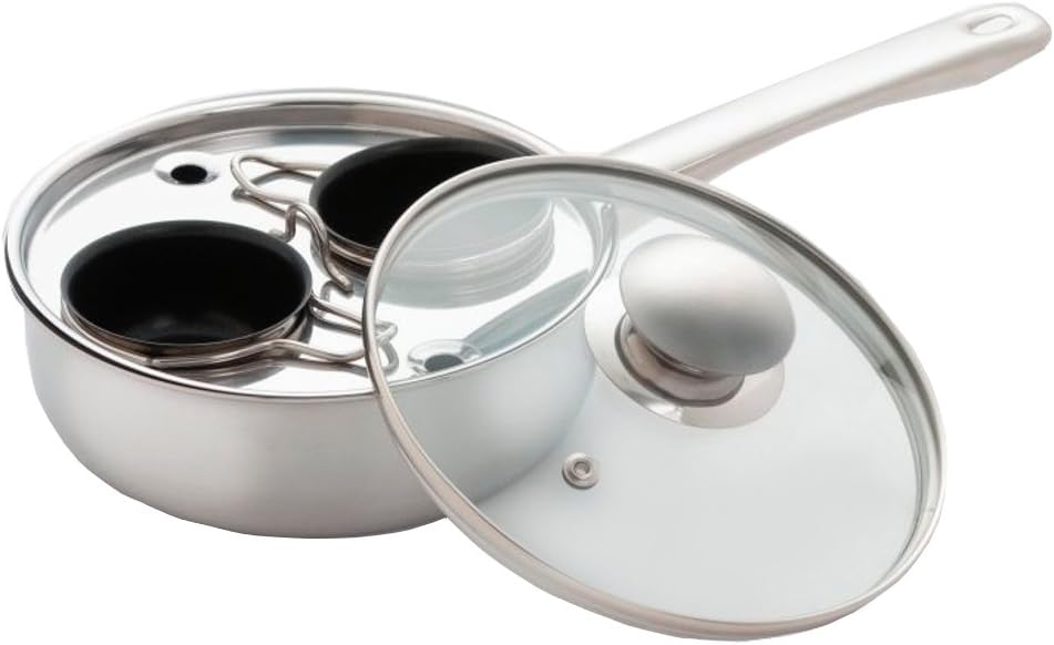 Stainless Steel Egg Poacher, Non Stick Kitchenware, Stove Top, Cooking Pan, Cooking Pot, Egg Poacher -18/10 (2 Cups) Stainless Steel Egg Poacher, Non Stick Kitchenware, Stove Top, Cooking Pan, Cooking Pot, Egg Poacher -18/10 (2 Cups)